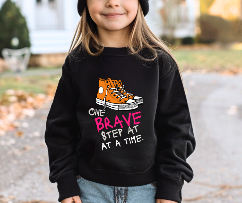One Brave Step at a Time | Youth crewneck sweatshirt