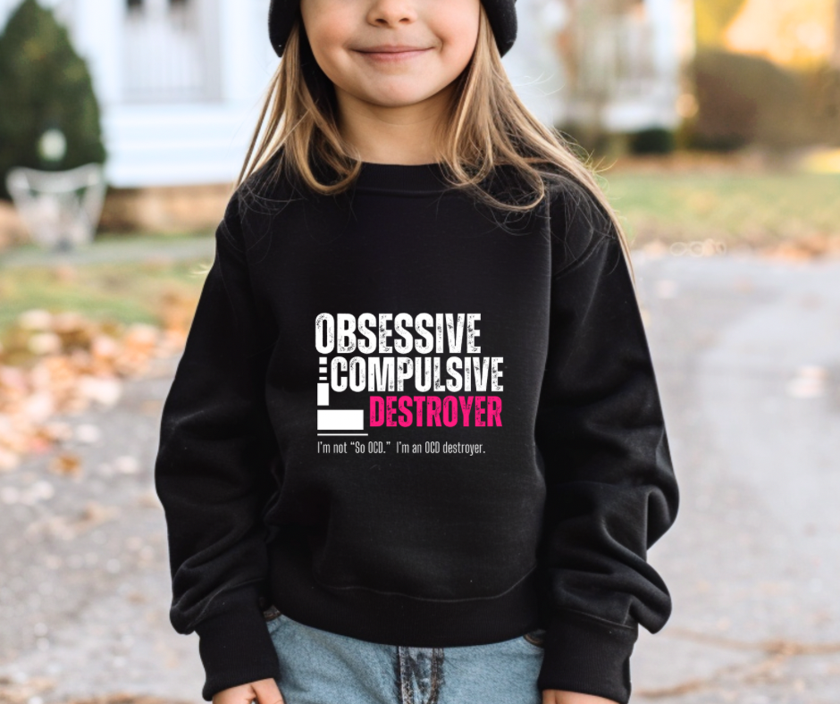 Obsessive Compulsive Destroyer | Youth crewneck sweatshirt