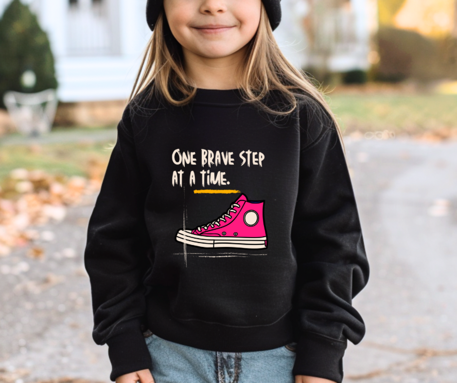 One Brave Step at a Time | Youth crewneck sweatshirt