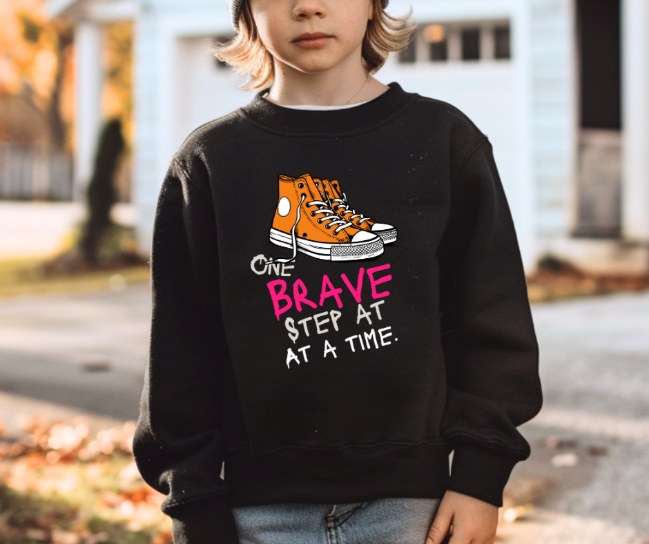 One Brave Step at a Time | Youth crewneck sweatshirt