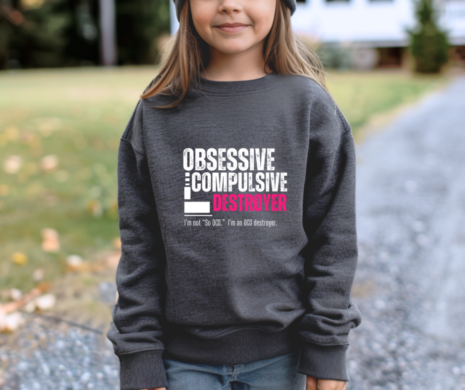 Obsessive Compulsive Destroyer | Youth crewneck sweatshirt