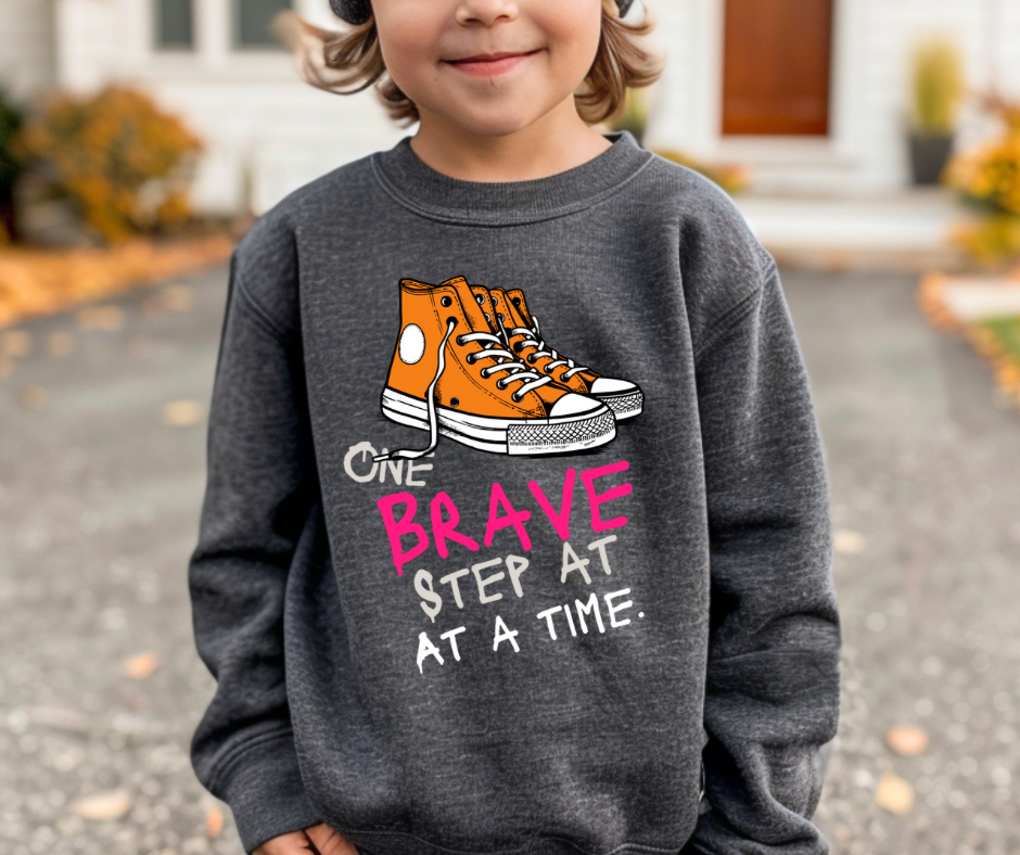 One Brave Step at a Time | Youth crewneck sweatshirt