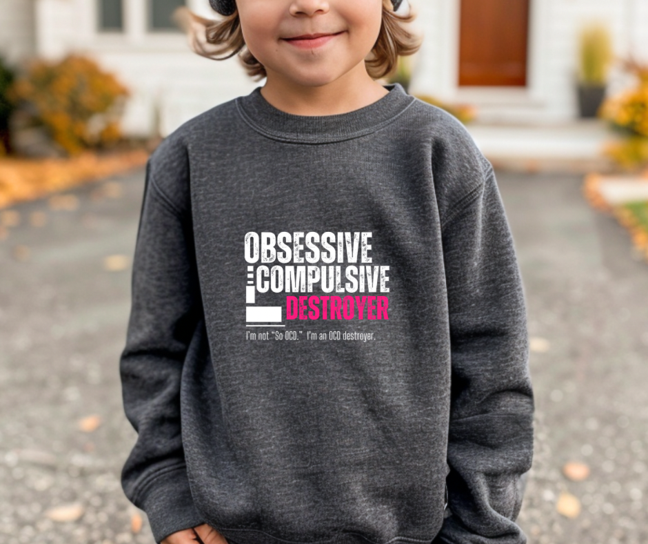 Obsessive Compulsive Destroyer | Youth crewneck sweatshirt