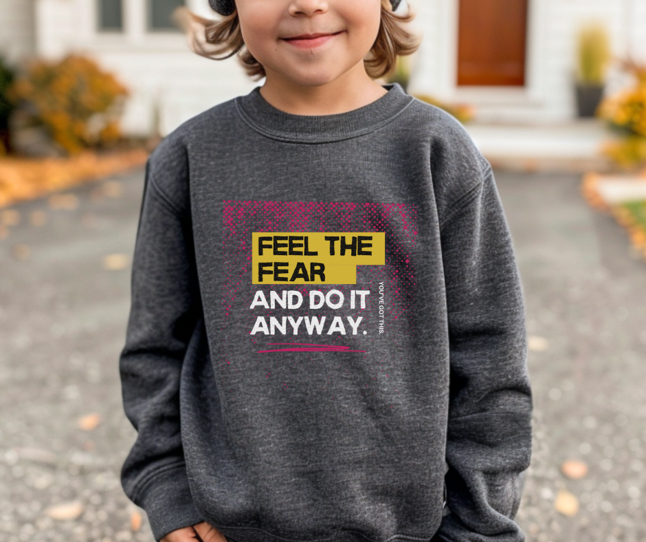 Feel the Fear Do it Anyway | Youth crewneck sweatshirt