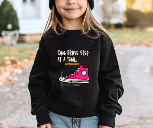 One Brave Step at a Time | Youth crewneck sweatshirt