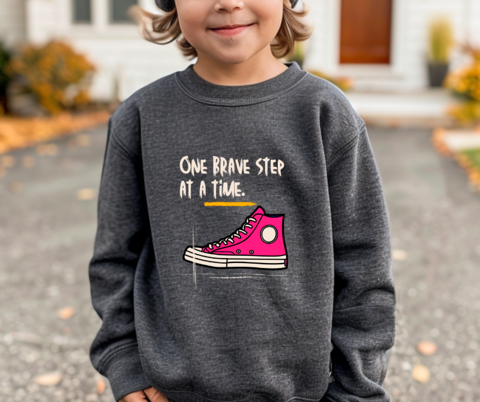 One Brave Step at a Time | Youth crewneck sweatshirt